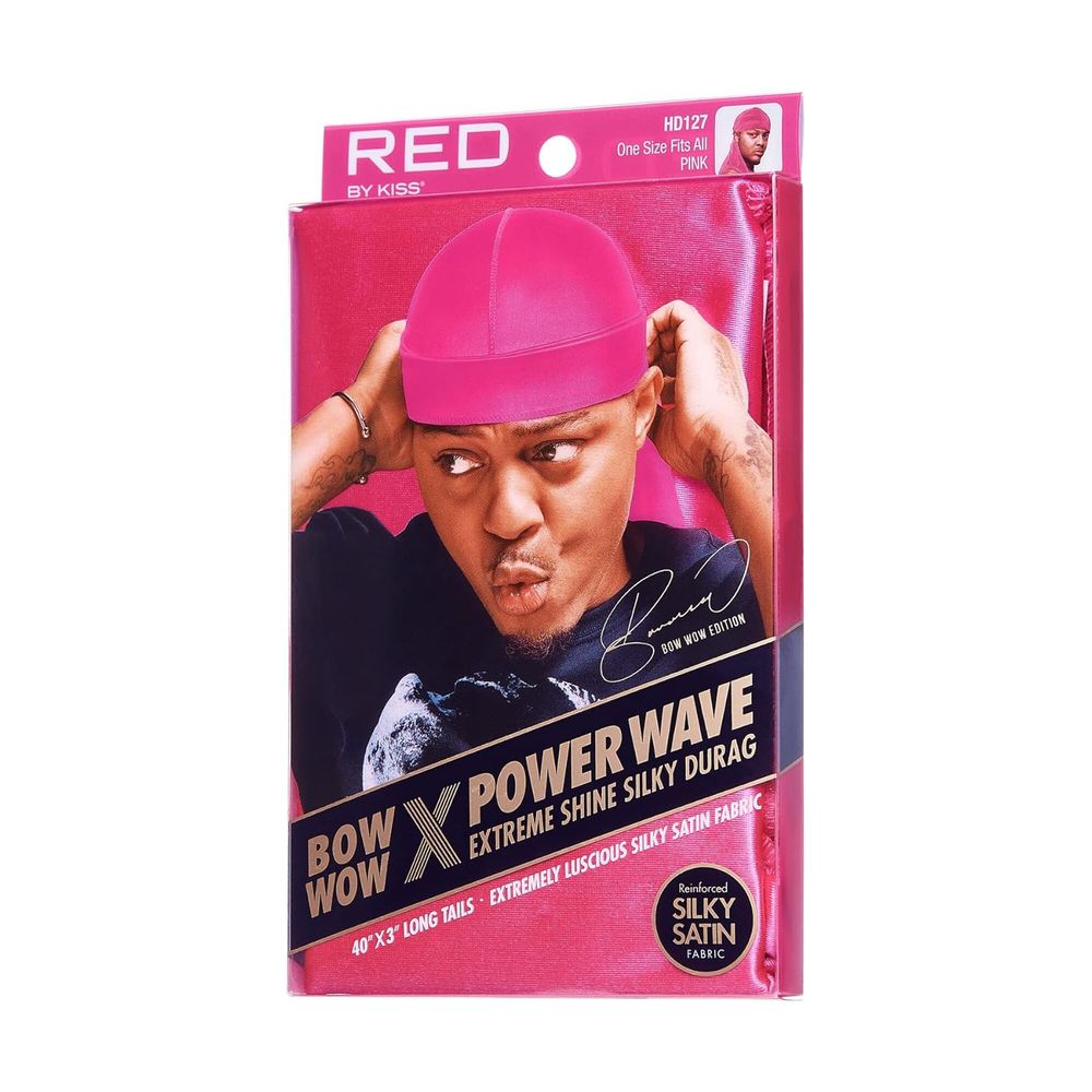 Red by Kiss Premium Bow Wow X Power Wave Extreme Shine Silky Durag – Ultra - Silky Finish & Maximum Wave Compression | HD121–HD130 - Beauty Exchange Beauty Supply