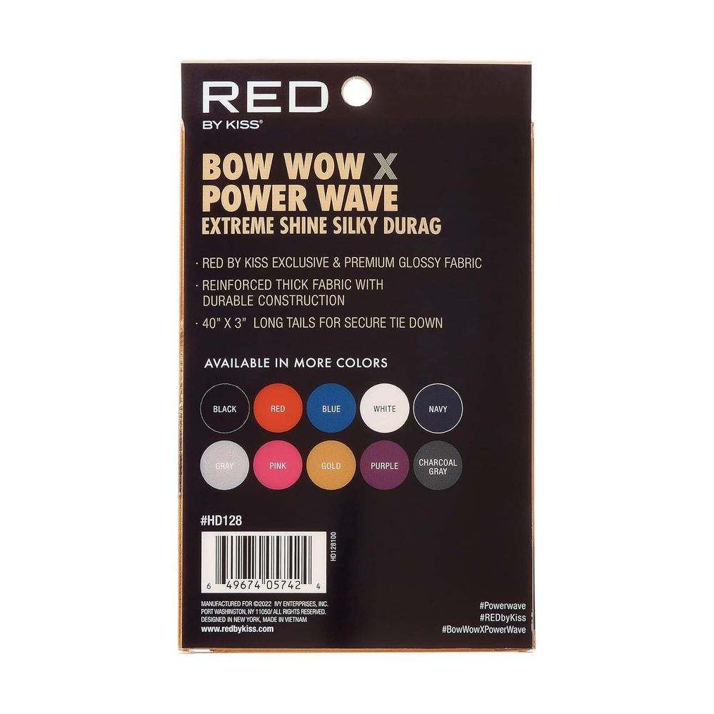 Red by Kiss Premium Bow Wow X Power Wave Extreme Shine Silky Durag – Ultra - Silky Finish & Maximum Wave Compression | HD121–HD130 - Beauty Exchange Beauty Supply