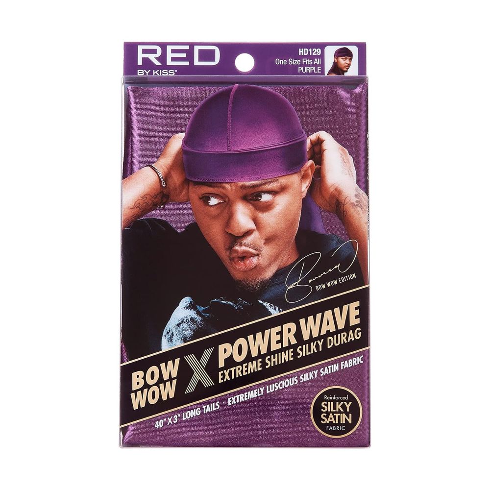 Red by Kiss Premium Bow Wow X Power Wave Extreme Shine Silky Durag – Ultra - Silky Finish & Maximum Wave Compression | HD121–HD130 - Beauty Exchange Beauty Supply