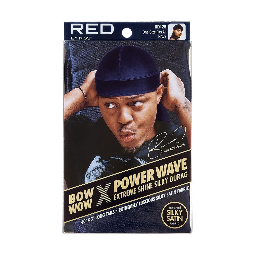 Red by Kiss Premium Bow Wow X Power Wave Extreme Shine Silky Durag – Ultra - Silky Finish & Maximum Wave Compression | HD121–HD130 - Beauty Exchange Beauty Supply