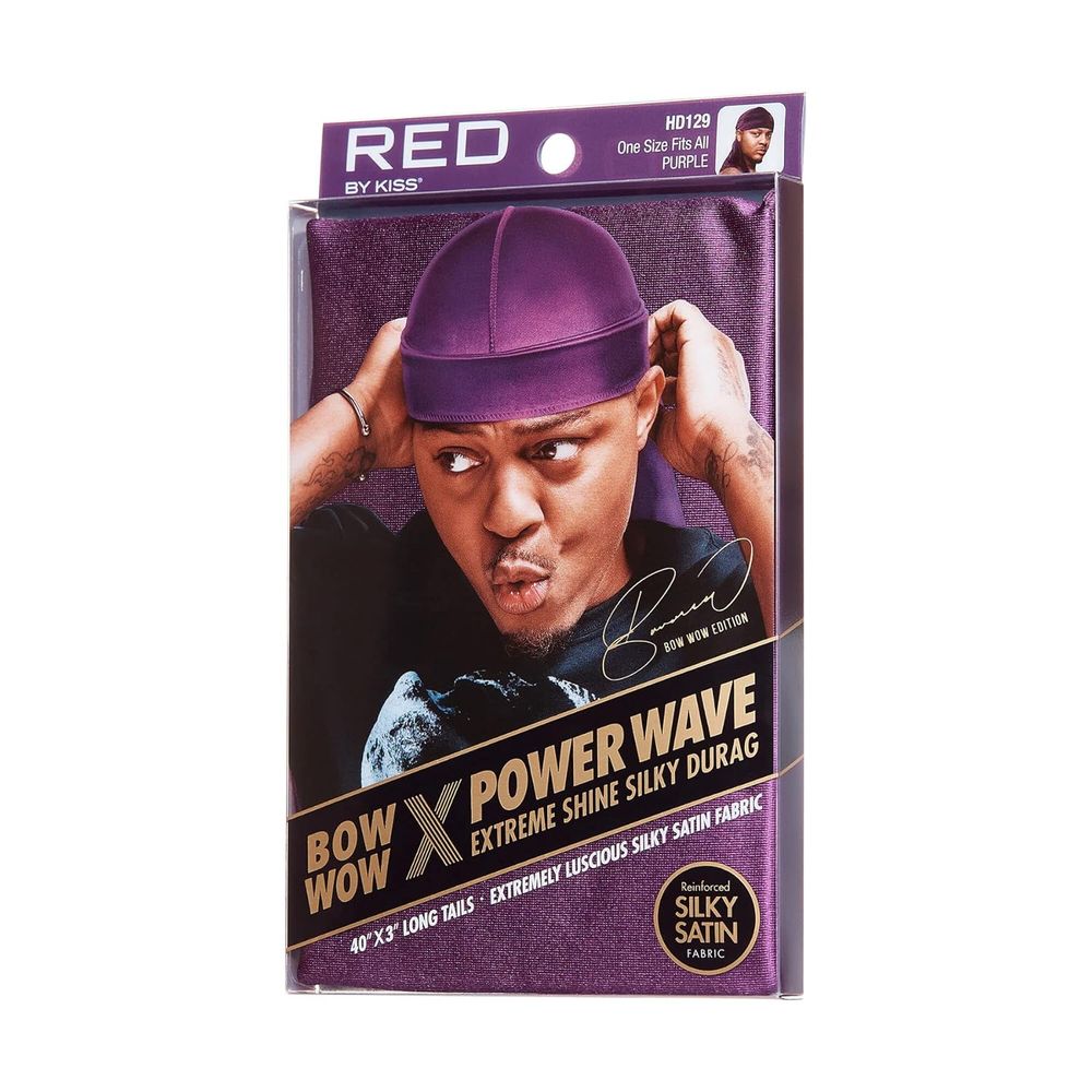 Red by Kiss Premium Bow Wow X Power Wave Extreme Shine Silky Durag – Ultra - Silky Finish & Maximum Wave Compression | HD121–HD130 - Beauty Exchange Beauty Supply