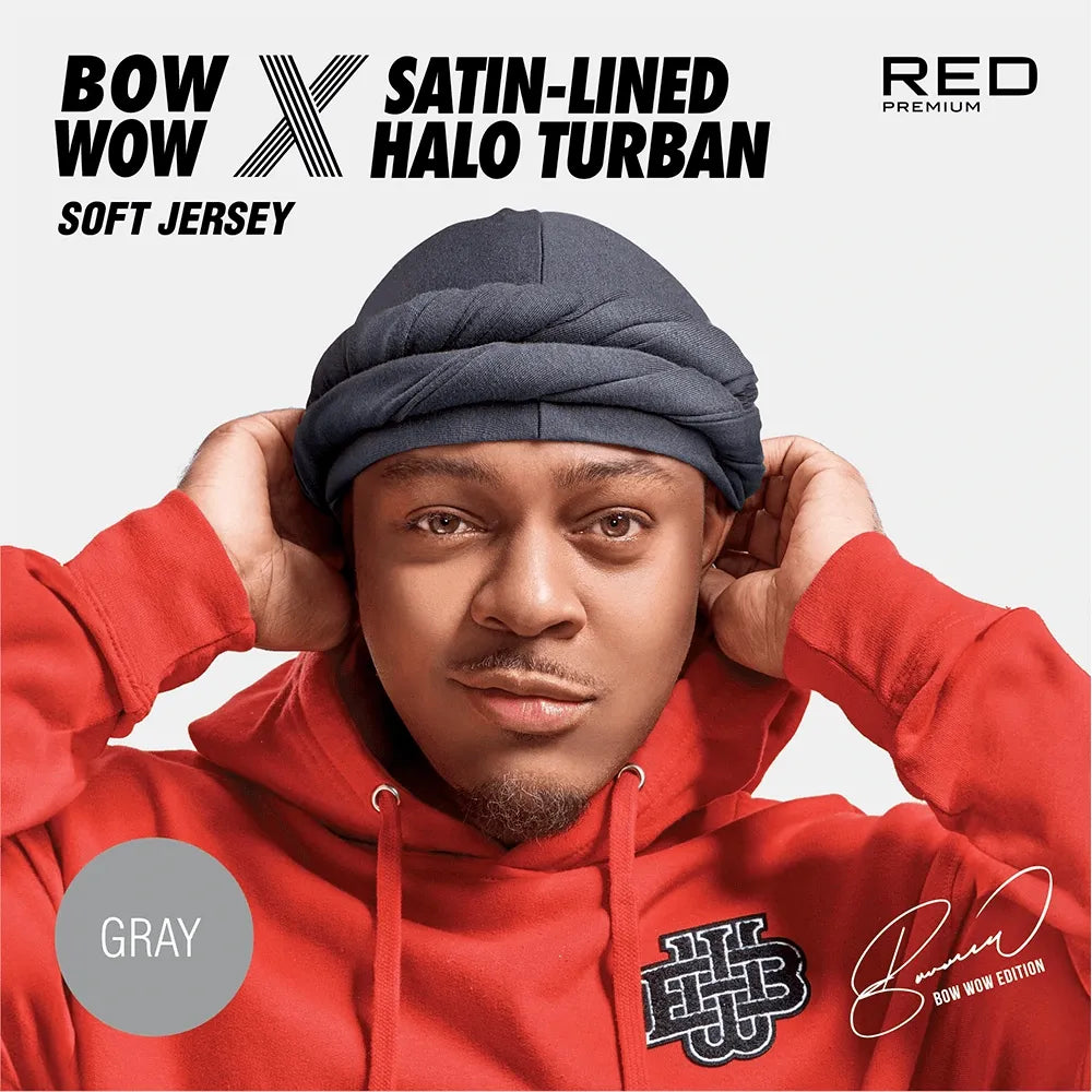 Red by Kiss Premium Bow Wow X Satin - Lined Halo Turban – Stylish Protection with Satin Interior | HD301–HD304 - Beauty Exchange Beauty Supply