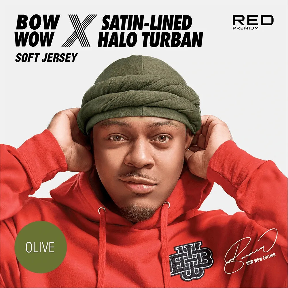 Red by Kiss Premium Bow Wow X Satin - Lined Halo Turban – Stylish Protection with Satin Interior | HD301–HD304 - Beauty Exchange Beauty Supply