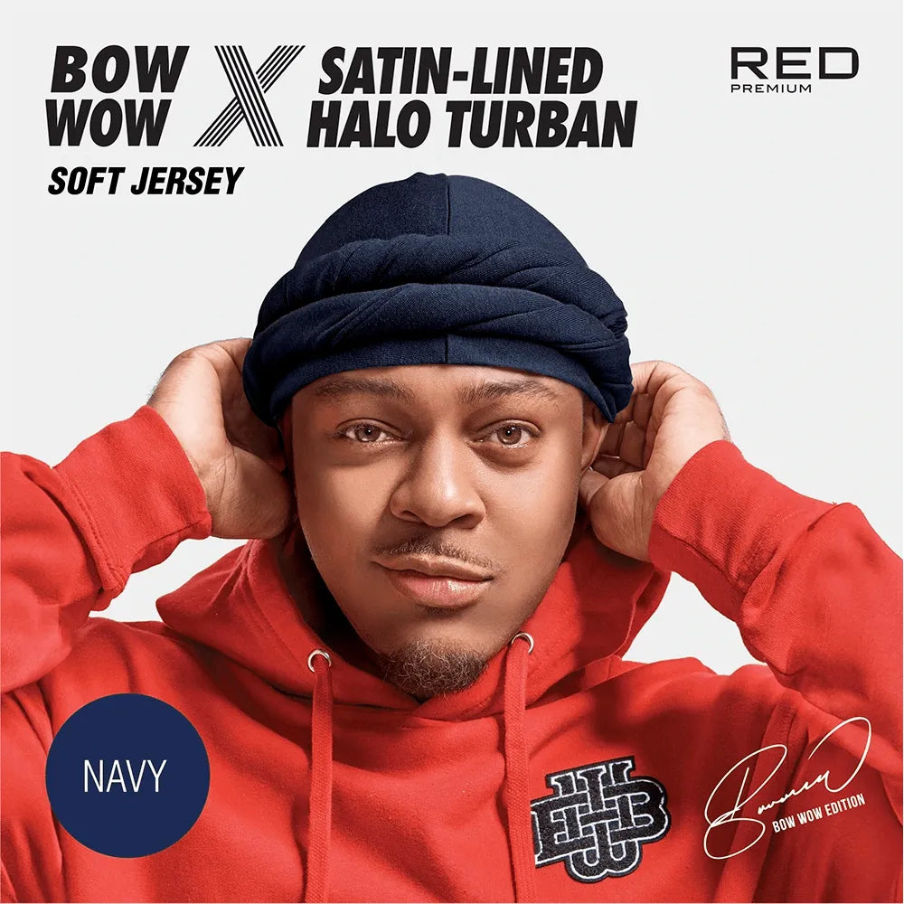 Red by Kiss Premium Bow Wow X Satin - Lined Halo Turban – Stylish Protection with Satin Interior | HD301–HD304 - Beauty Exchange Beauty Supply