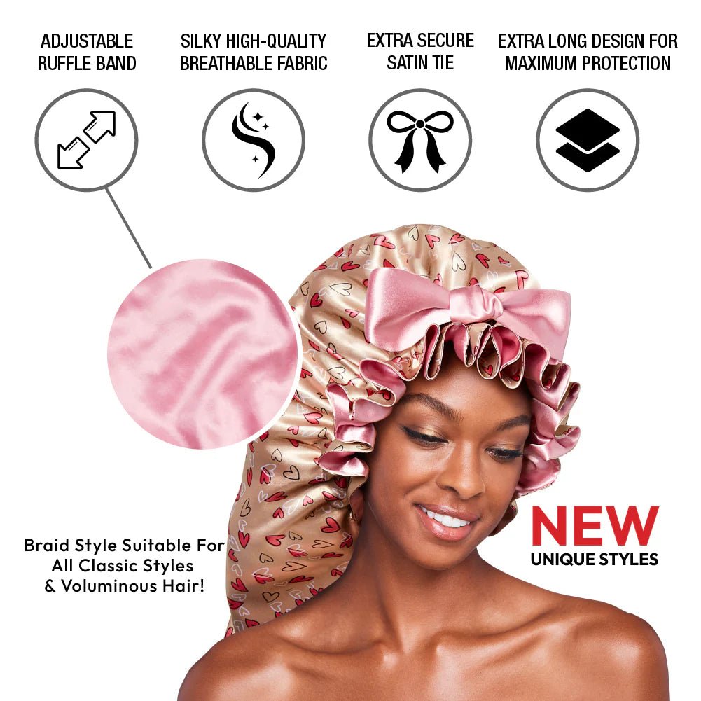 Red By Kiss Premium Satin Ruffle Tie Bonnet - Beauty Exchange Beauty Supply