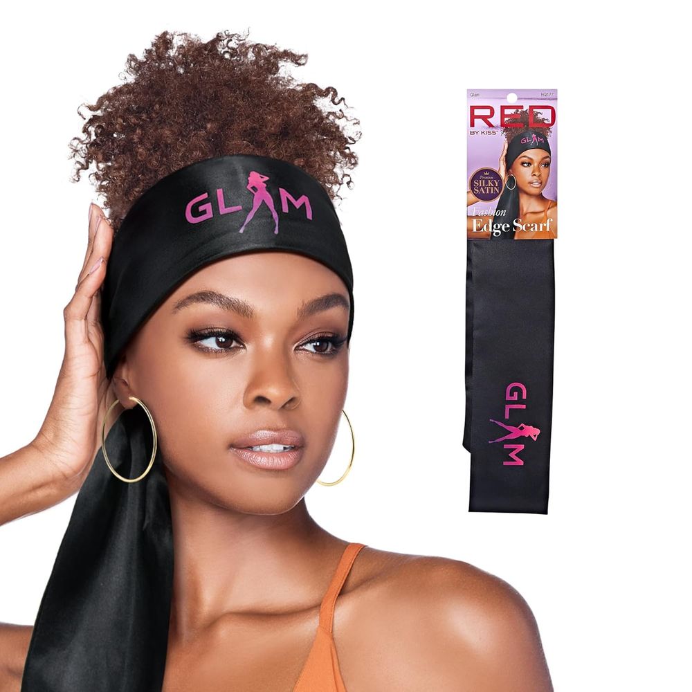 Red by Kiss Premium Silky Satin Fashion Edge Scarf – Smooth, Stylish & Mood - Matching | 60"x4" | Beauty, Glam, Super Girl & More (HQ176–HQ180) - Beauty Exchange Beauty Supply