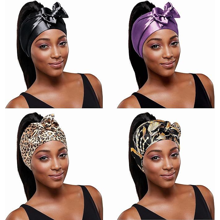 Red by Kiss Premium Silky Satin Scarf – Moisture - Locking, Frizz - Fighting, & Stylish Wrap | 60"x4" | Black, Leopard, Zebra, Tie - Dye & More - Beauty Exchange Beauty Supply