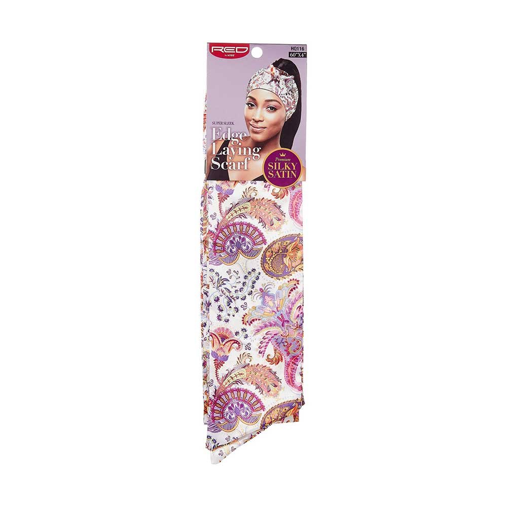 Red by Kiss Premium Silky Satin Scarf – Smooth, Protective & Print - Perfect | 60"x4" | Paisley, Status & White Variants (HQ116–HQ120) - Beauty Exchange Beauty Supply