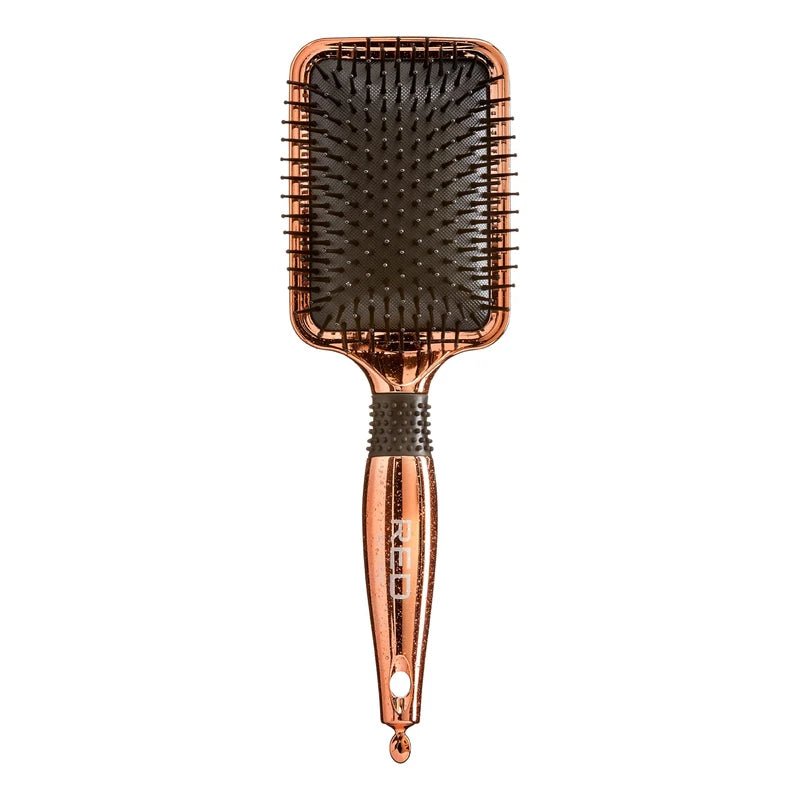 Red by Kiss Rose Gold Paddle Brush Square HH34 – Sleek, Smooth & Section with Precision | Size: Square Paddle - Beauty Exchange Beauty Supply