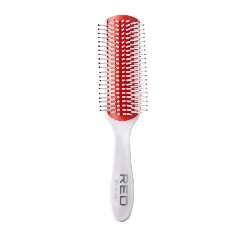 Red by Kiss Rubber Cushion Brush HH40 – Firm Grip, Smoother Styling & Scalp Comfort | Size: Full Rubber Base - Beauty Exchange Beauty Supply