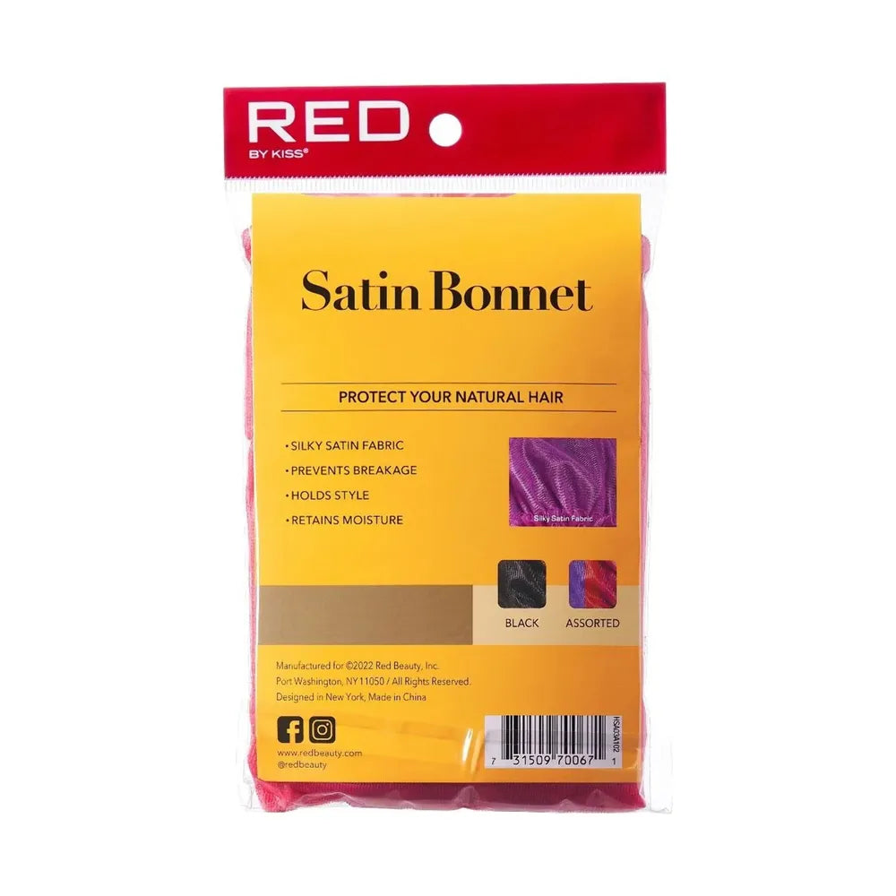 Red by Kiss Satin Bonnet – Assorted Colors | Large, XL & Extra Jumbo | Moisture - Locking Sleep Cap for All Hair Types - Beauty Exchange Beauty Supply