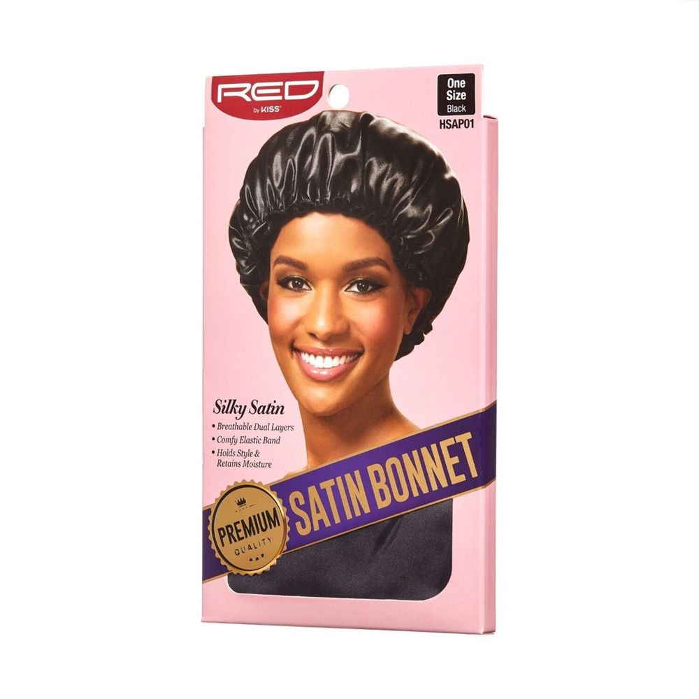 Red by Kiss Satin Bonnet – X - Large | Smooth Protection for Natural Styles & Braids | Black & Assorted | One Size - Beauty Exchange Beauty Supply