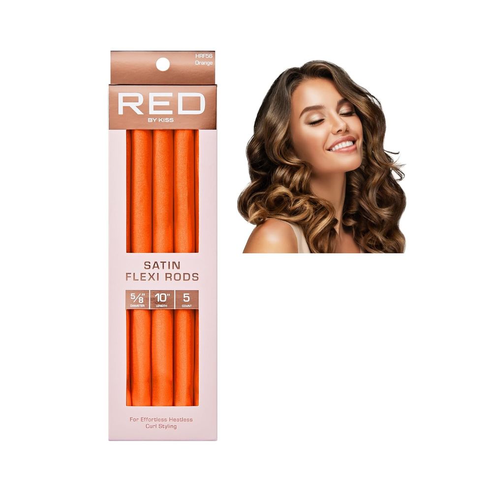 Red by Kiss Satin Flexi Rods | 6 Color Variants for Smooth, Heat - Free Curls - Beauty Exchange Beauty Supply