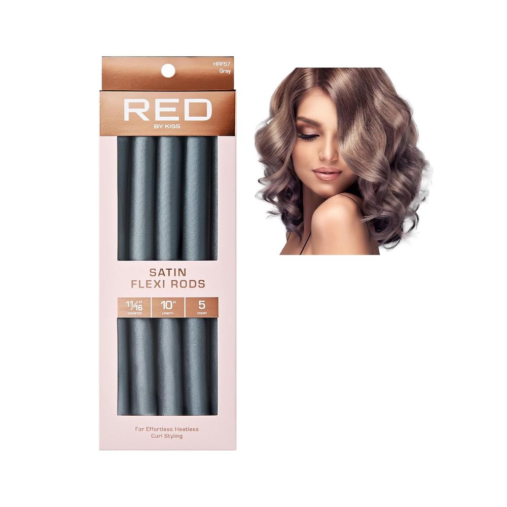Red by Kiss Satin Flexi Rods | 6 Color Variants for Smooth, Heat - Free Curls - Beauty Exchange Beauty Supply