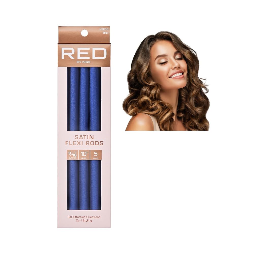 Red by Kiss Satin Flexi Rods | 6 Color Variants for Smooth, Heat - Free Curls - Beauty Exchange Beauty Supply