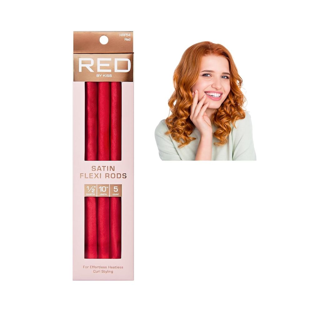 Red by Kiss Satin Flexi Rods | 6 Color Variants for Smooth, Heat - Free Curls - Beauty Exchange Beauty Supply