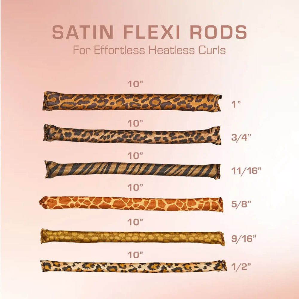 Red by Kiss Satin Flexi Rods – Animal Print - Beauty Exchange Beauty Supply