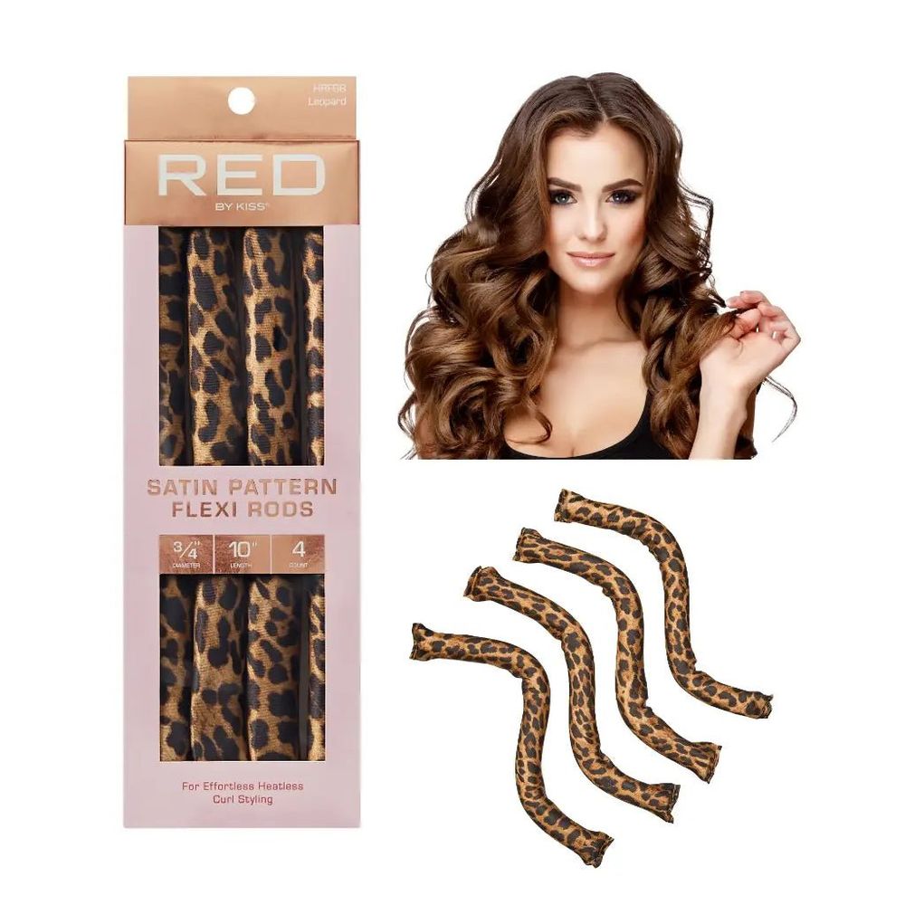 Red by Kiss Satin Flexi Rods – Animal Print - Beauty Exchange Beauty Supply
