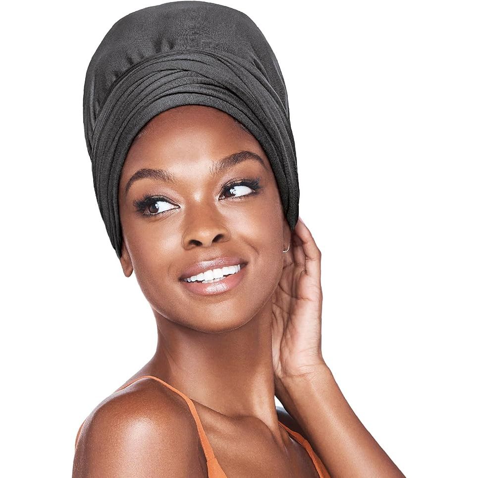 Red by Kiss Satin - Lined Infinity Turban - Close Top | Prevents Frizz, Locks in Moisture | Black, Charcoal, Dark Green | One Size - Beauty Exchange Beauty Supply