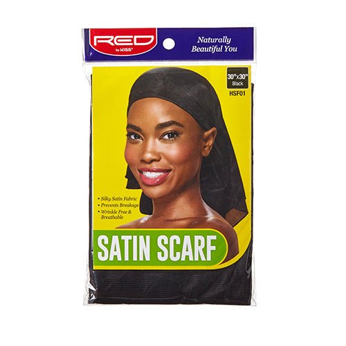 Red by Kiss Satin Scarf | Elegant & Protective Hair Care | Black | Keeps Hair Smooth & Frizz - Free - Beauty Exchange Beauty Supply