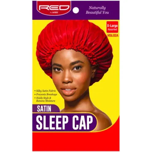 Red by Kiss Satin Sleep Cap – Assorted Colors | Large Extra Large & Extra Jumbo | Frizz - Free Night Hair Protection - Beauty Exchange Beauty Supply
