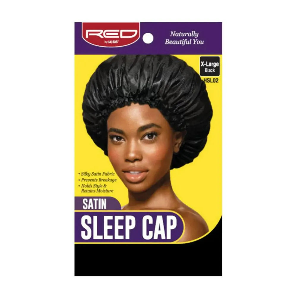 Red by Kiss Satin Sleep Cap – Extra Large (HSL02) | Frizz - Free Overnight Protection for Voluminous Styles - Beauty Exchange Beauty Supply