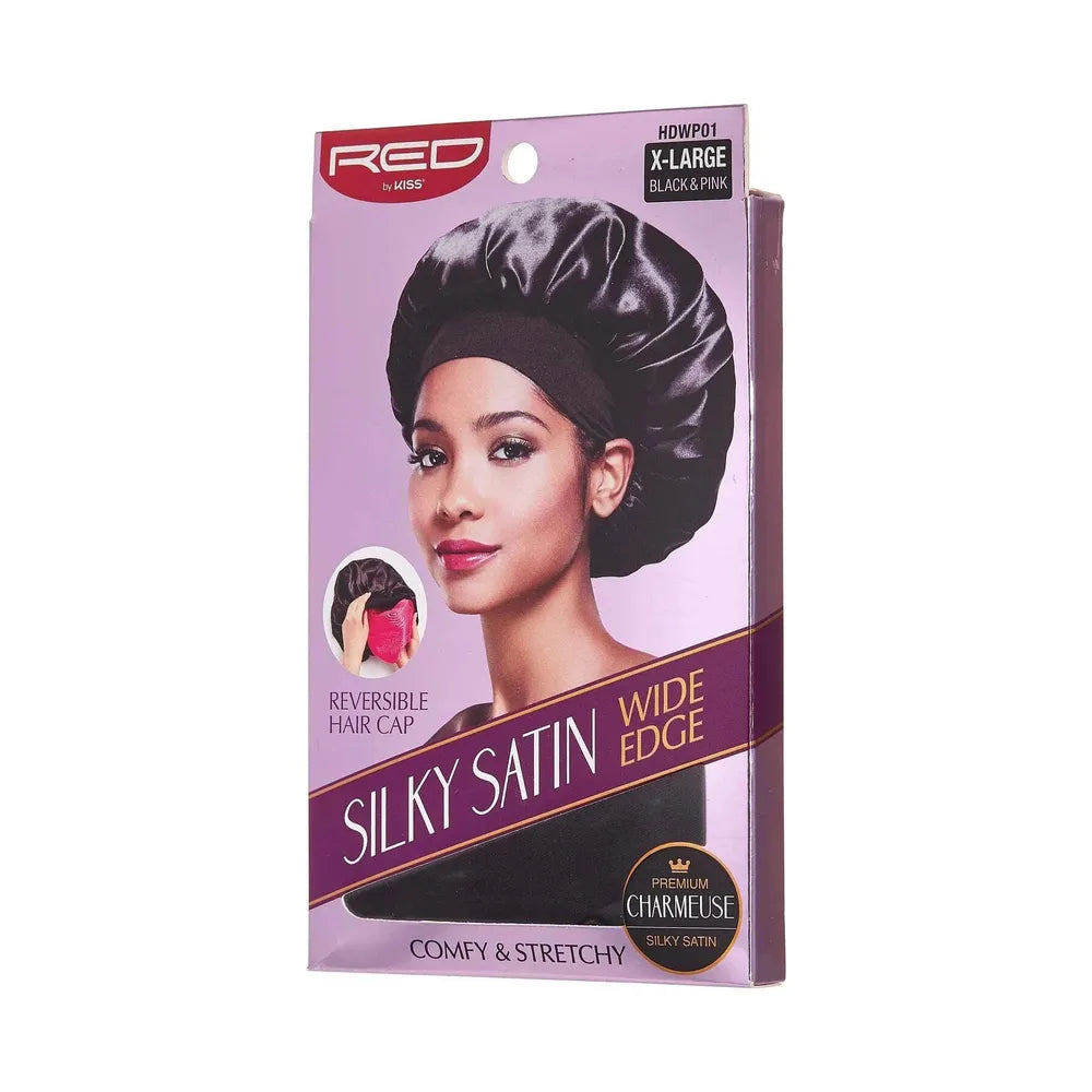 Red by Kiss Silky Satin Double Wear Hair Cap – Black - Beauty Exchange Beauty Supply