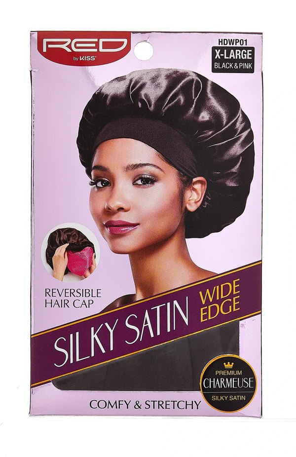 Red by Kiss Silky Satin Double Wear Hair Cap – Black - Beauty Exchange Beauty Supply
