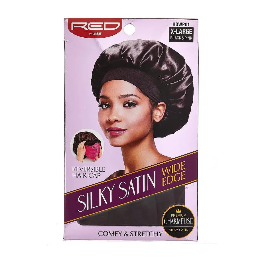 Red by Kiss Silky Satin Double Wear Hair Cap – Black - Beauty Exchange Beauty Supply