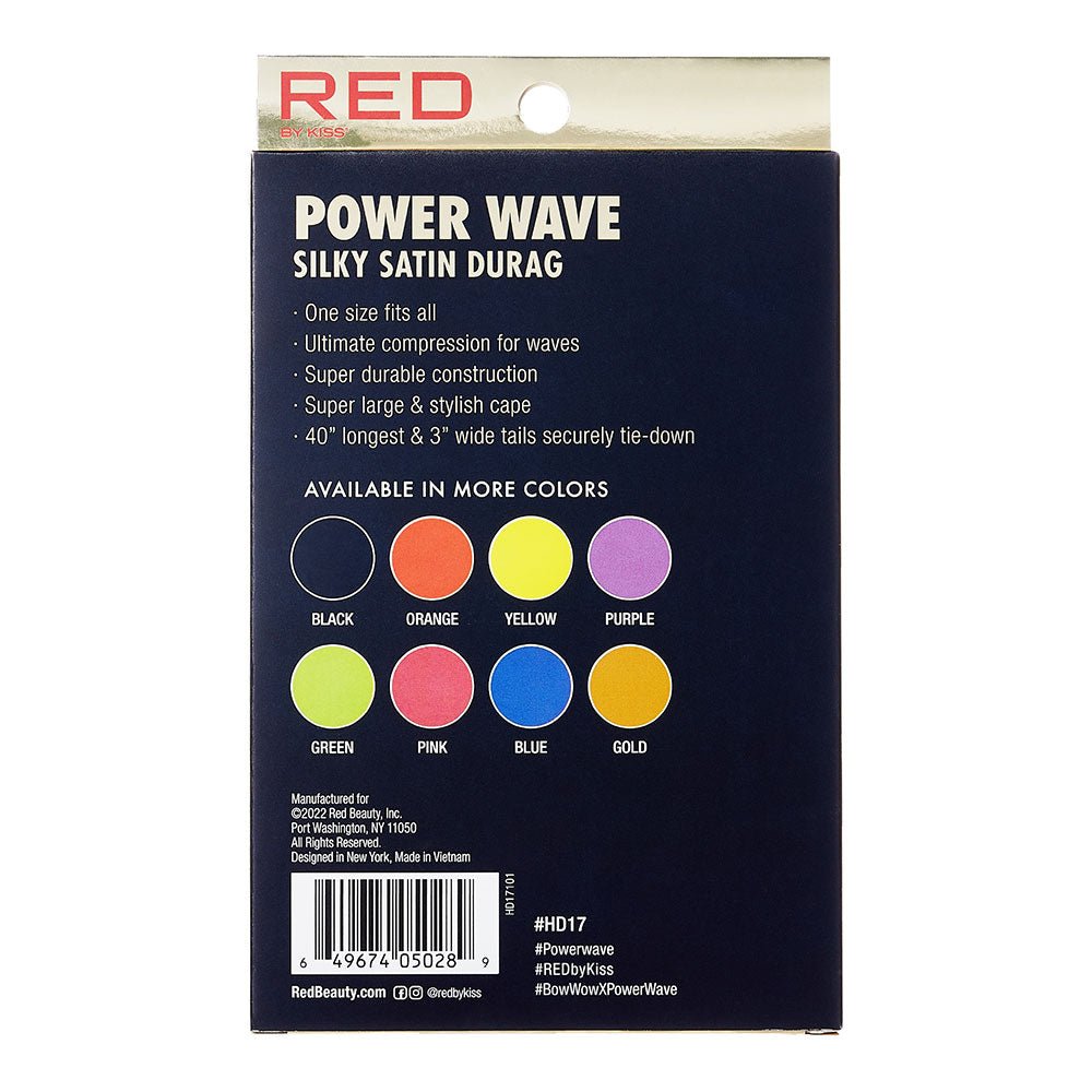 Red by Kiss Silky Satin Durag Power Wave – Wave Training & Moisture Retention | HD11–HD18 - Beauty Exchange Beauty Supply
