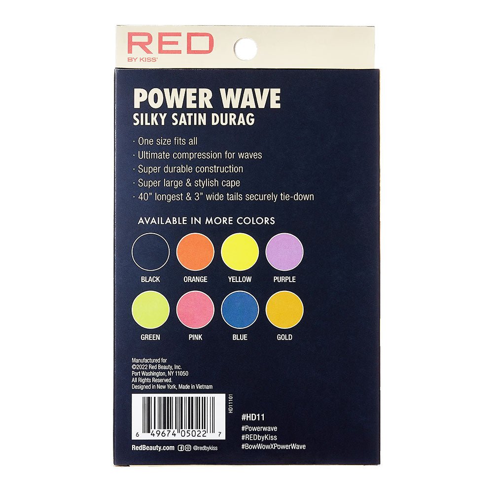 Red by Kiss Silky Satin Durag Power Wave – Wave Training & Moisture Retention | HD11–HD18 - Beauty Exchange Beauty Supply
