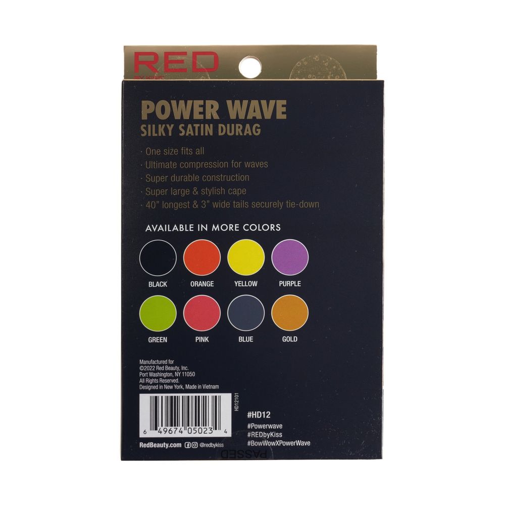 Red by Kiss Silky Satin Durag Power Wave – Wave Training & Moisture Retention | HD11–HD18 - Beauty Exchange Beauty Supply