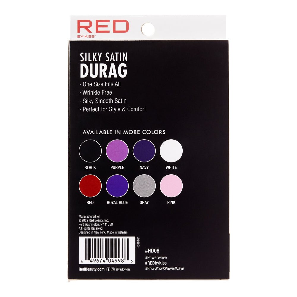 Red by Kiss Silky Satin Durag – Upgraded Extra Long Tails for Superior Compression & Style | HD01–HD08 - Beauty Exchange Beauty Supply