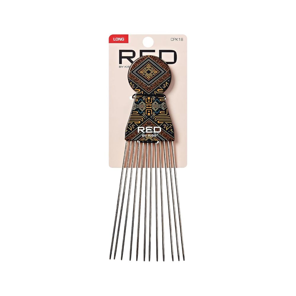 Red by Kiss Soul Pik | CPK12–CPK18 | Classic Afro Hair Picks for Natural Hair Styling & Volume - Beauty Exchange Beauty Supply