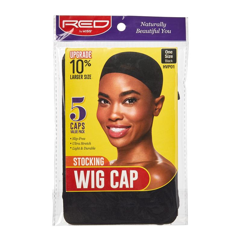 Red by Kiss Stocking Wig Cap – 5 Pcs | Comfortable, Stretch Fit | Black, Dark Beige & Beige Variants - Beauty Exchange Beauty Supply
