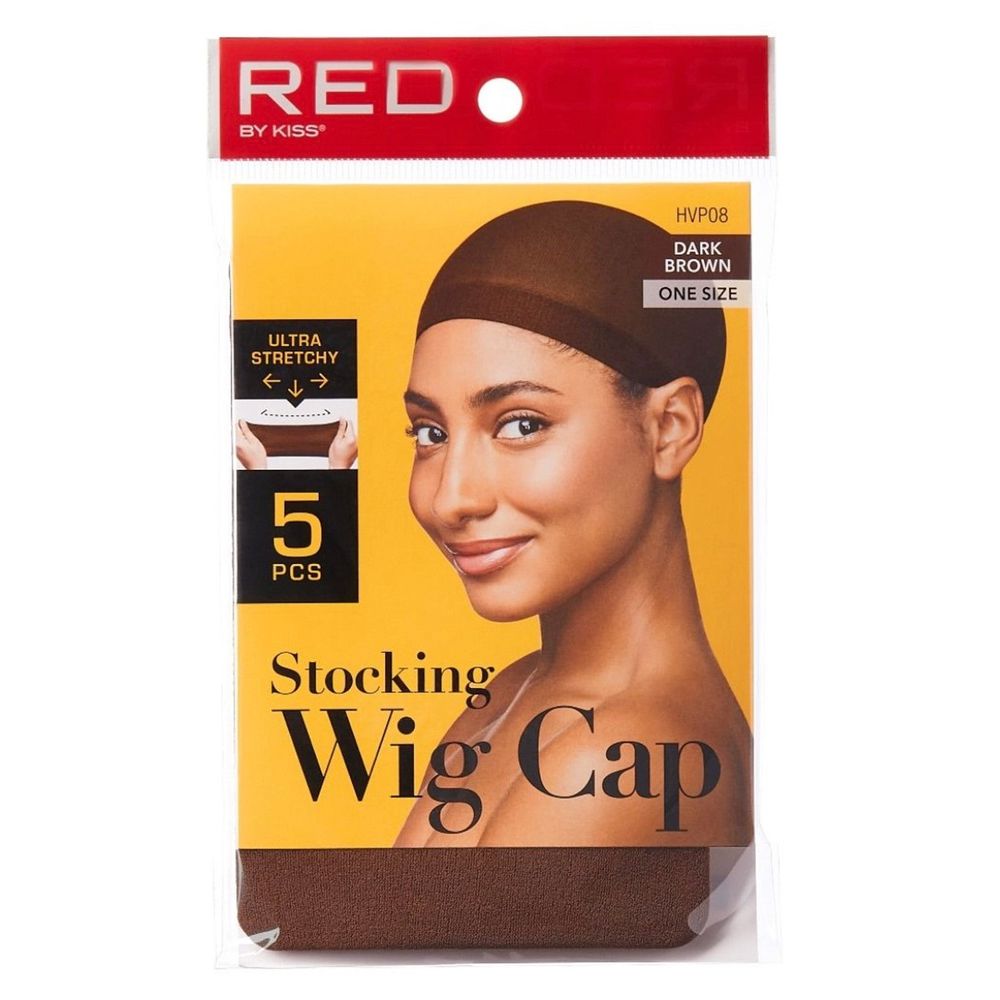 Red by Kiss Stocking Wig Cap | Lightweight, Stretch - Fit Base for Wigs & Protective Styles | Dark Brown, Natural Brown | - Beauty Exchange Beauty Supply