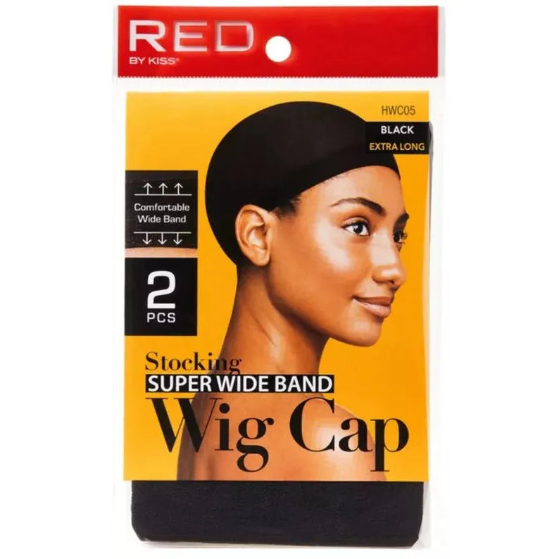 Red by Kiss Stocking Wig Cap – Super Wide Band | 2 Pcs | Extra Hold & Comfort for Wig Installs & Protective Styles - Beauty Exchange Beauty Supply
