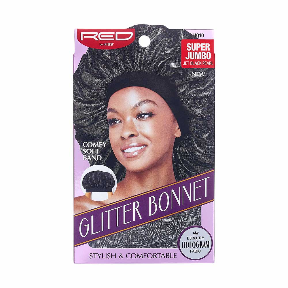 Red by Kiss Super Jumbo Glitter Bonnet – Sparkle While You Sleep (One Size) - Beauty Exchange Beauty Supply