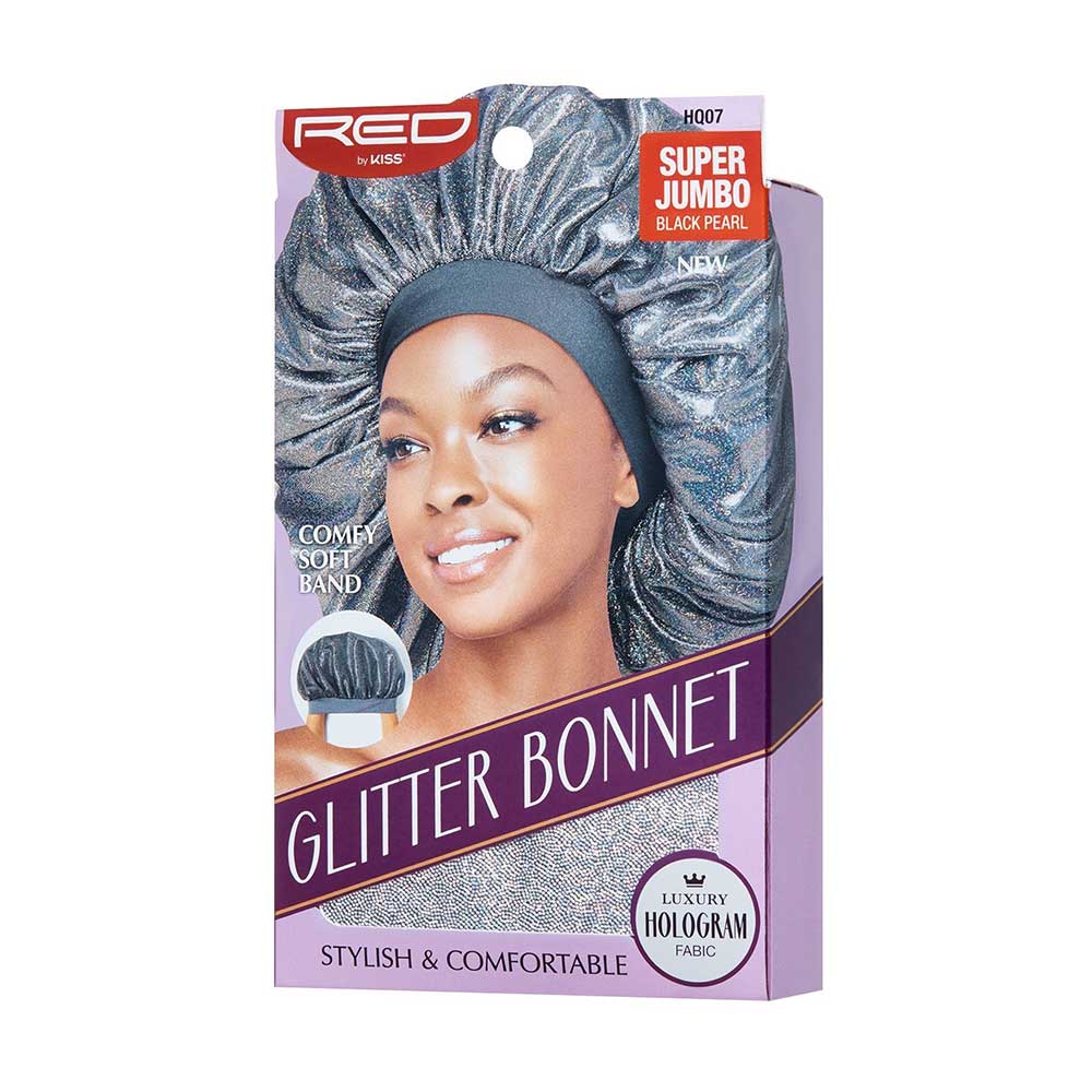 Red by Kiss Super Jumbo Glitter Bonnet – Sparkle While You Sleep (One Size) - Beauty Exchange Beauty Supply