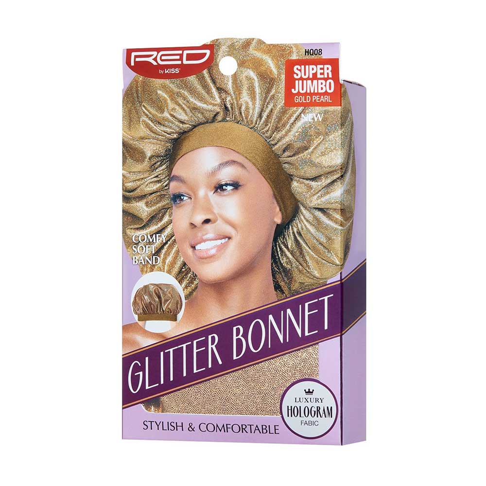 Red by Kiss Super Jumbo Glitter Bonnet – Sparkle While You Sleep (One Size) - Beauty Exchange Beauty Supply