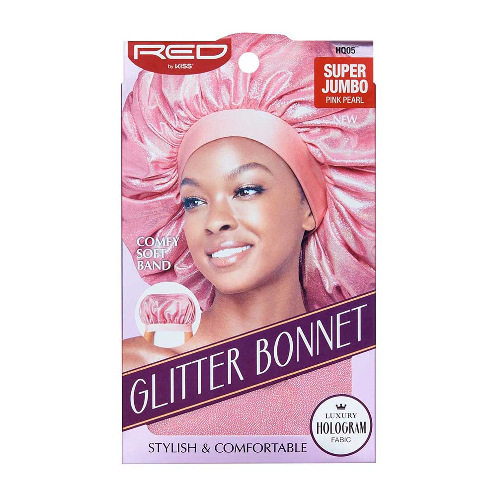 Red by Kiss Super Jumbo Glitter Bonnet – Sparkle While You Sleep (One Size) - Beauty Exchange Beauty Supply