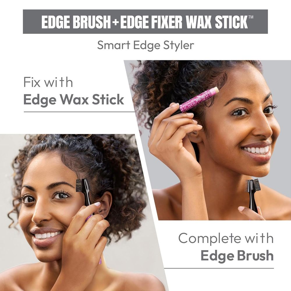 Red by Kiss Sweet Peach Edge Brush + Edge Fixer – HH106 | Strong Hold, No Flake Edge Control with Dual - Sided Brush for Baby Hair Styling - Beauty Exchange Beauty Supply