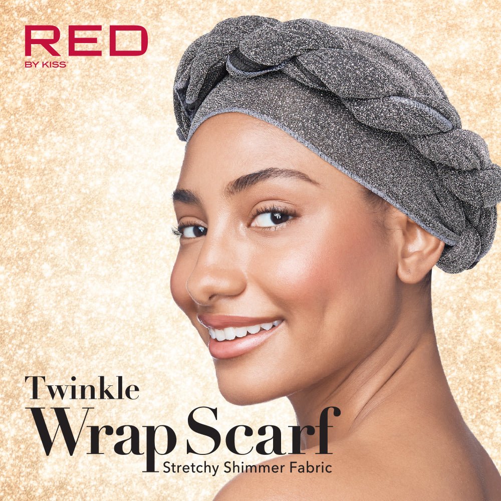Red by Kiss Twinkle Wrap Scarf – Stretchy, Shimmery, & Shine - Ready (One Size Fits Most) - Beauty Exchange Beauty Supply