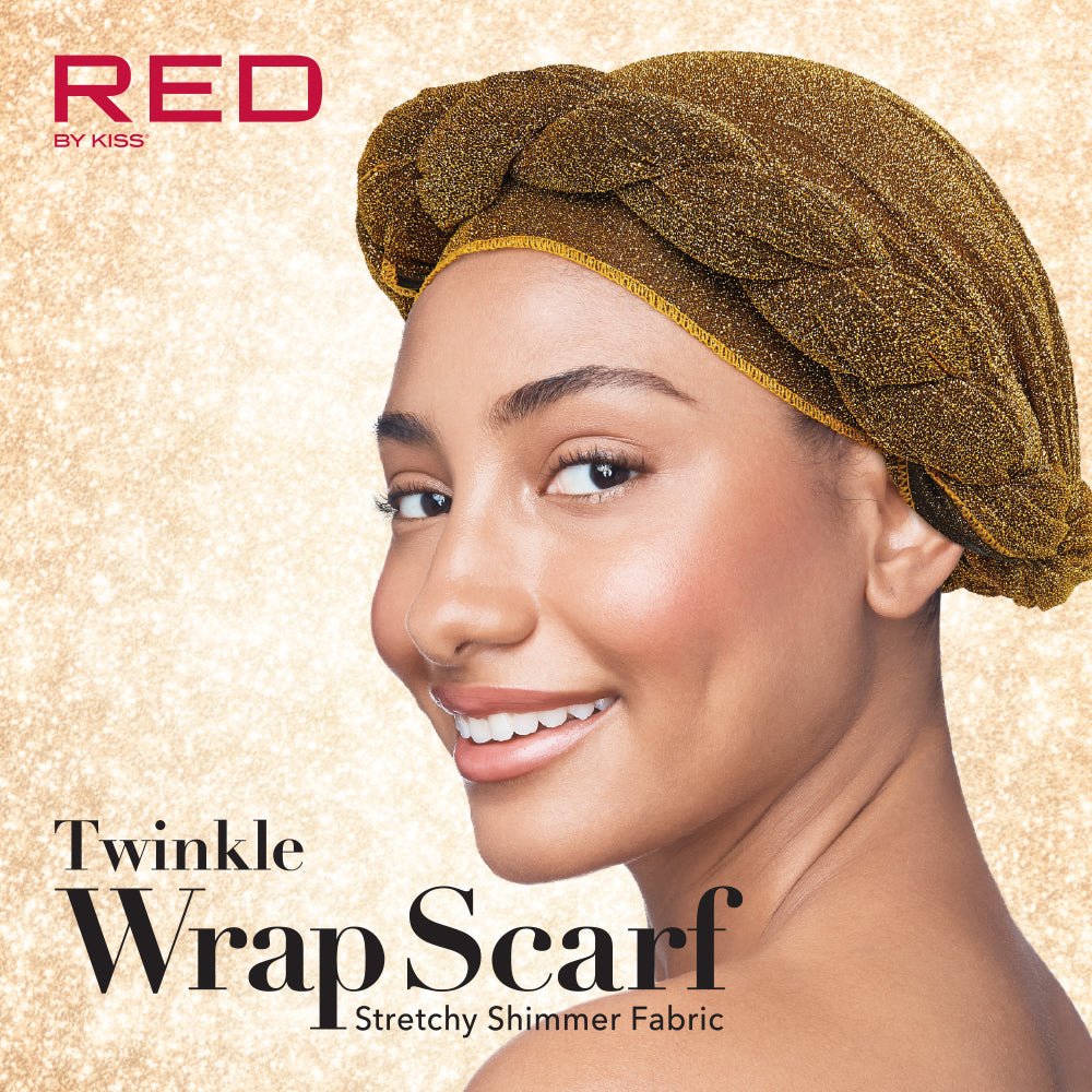 Red by Kiss Twinkle Wrap Scarf – Stretchy, Shimmery, & Shine - Ready (One Size Fits Most) - Beauty Exchange Beauty Supply