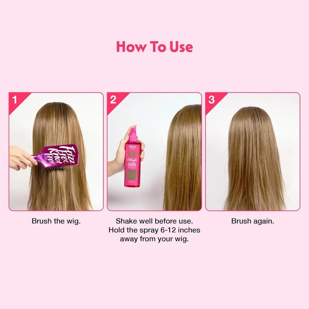 Red by Kiss Wig Spray – Extra Shine & Detangling Control for Remi, Human & Synthetic Hair, UV & Heat Protection, 8 oz - Beauty Exchange Beauty Supply