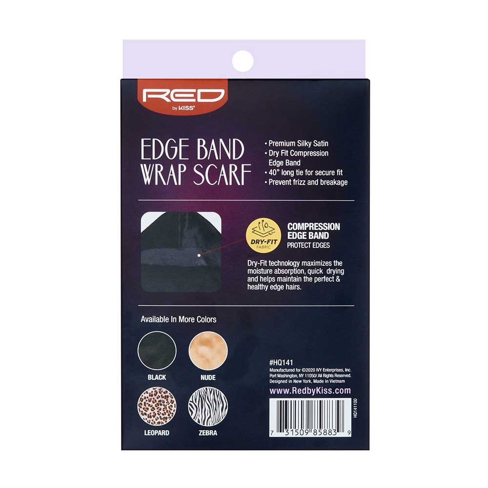 Red by Kiss Wrap Scarf Edge Band | Smooth & Secure Hold for Edges, Wigs & Installs | Black, Nude, Leopard, Zebra | One Size - Beauty Exchange Beauty Supply