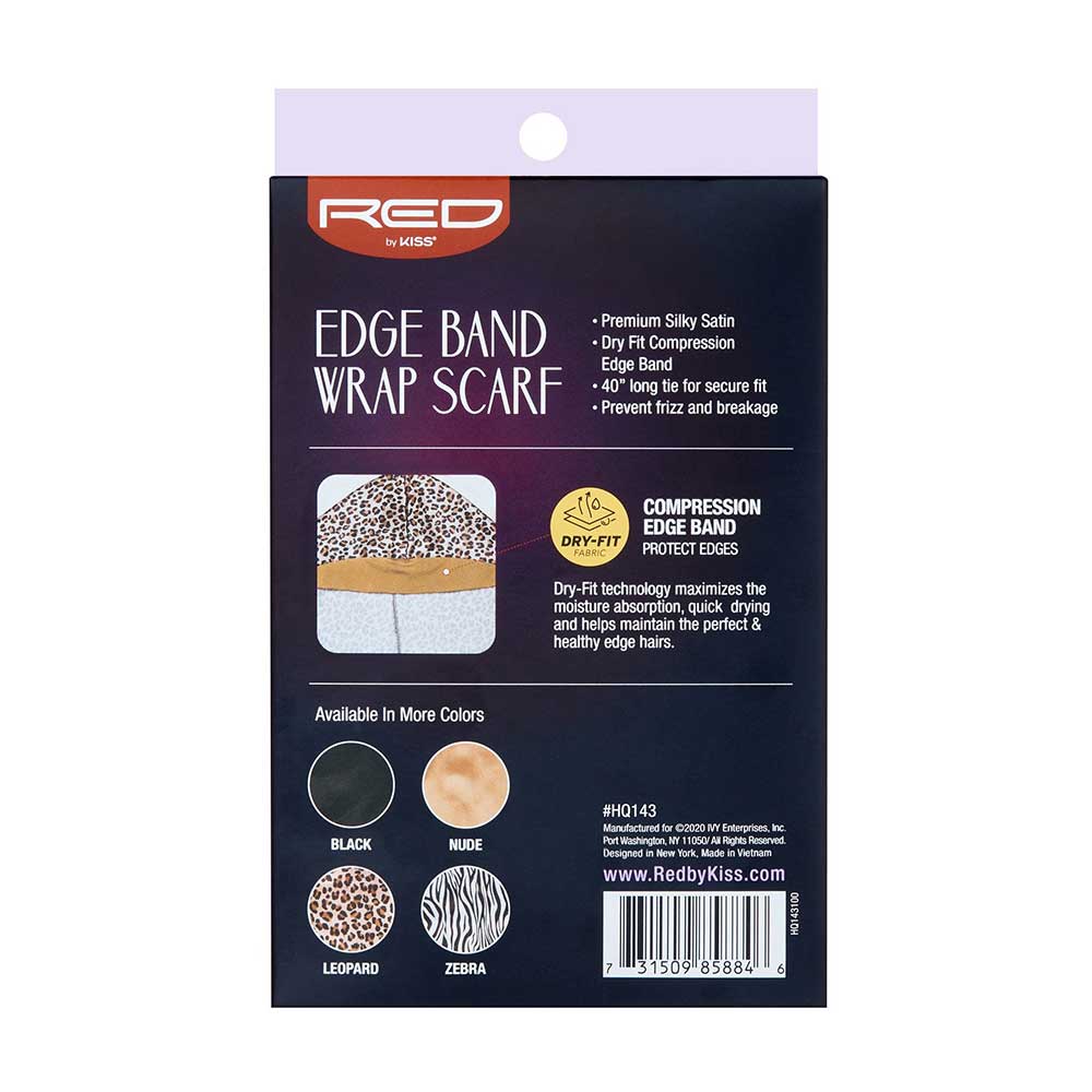 Red by Kiss Wrap Scarf Edge Band | Smooth & Secure Hold for Edges, Wigs & Installs | Black, Nude, Leopard, Zebra | One Size - Beauty Exchange Beauty Supply