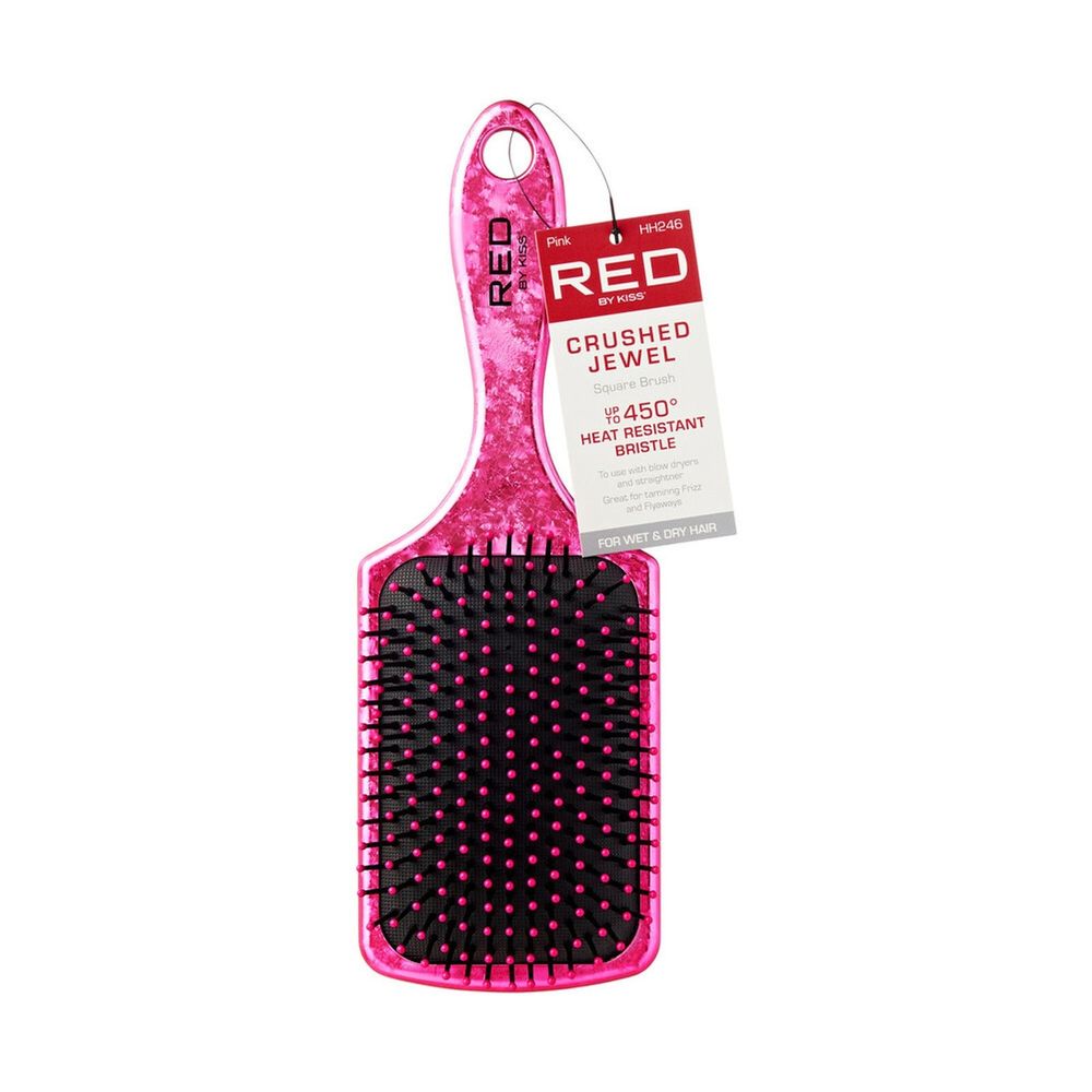 Red Crushed Jewel Hair Brush – Oval & Square HH243–HH246 - Beauty Exchange Beauty Supply