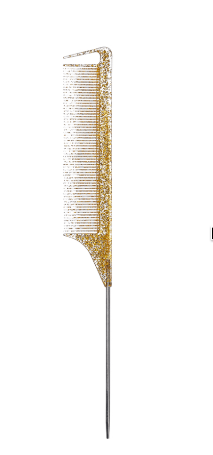 Red Glitter Parting Pin Tail Comb - Beauty Exchange Beauty Supply