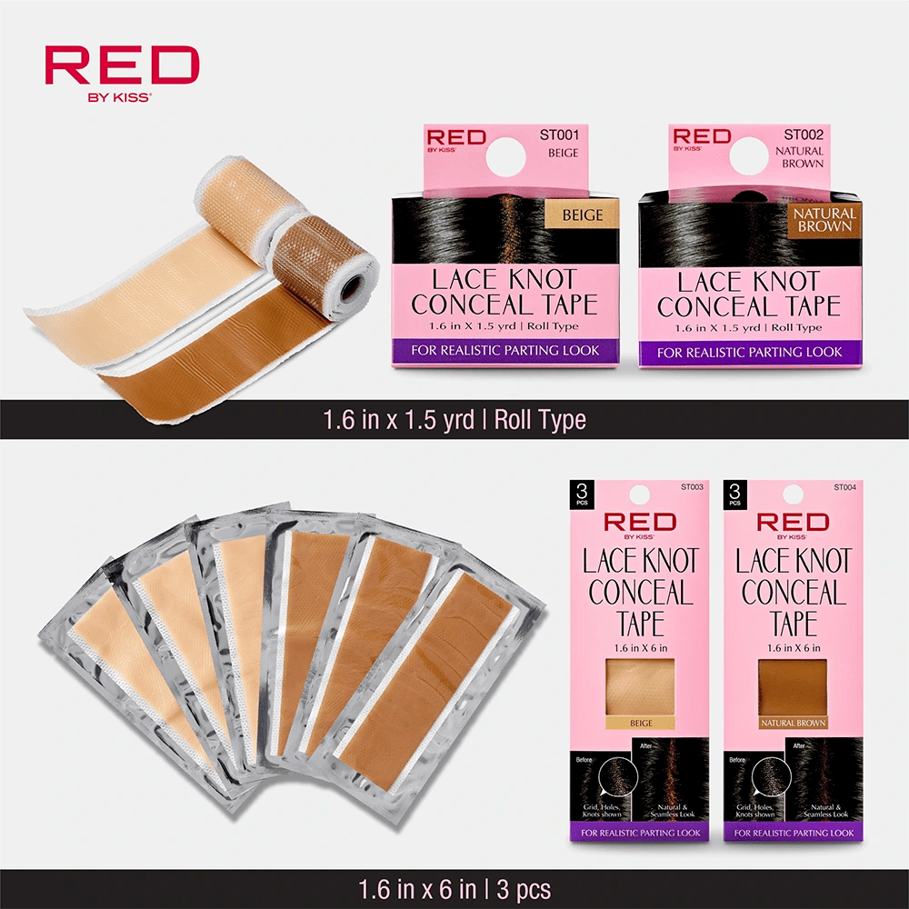 Red Lace Knot Conceal Tape – 3pcs Pack for Wig Lace Blending - Beauty Exchange Beauty Supply